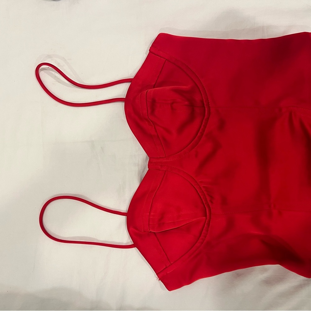 Jason Wu Red Bandeau Spaghetti Strap Top